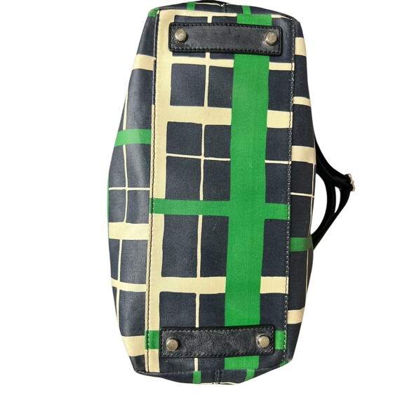 kate spade Checkmate Coated Twill 'Riley' Small Satchel Handbag Kelly Green Rare - Picture 10 of 15